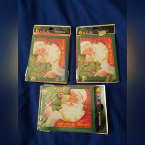 GALA Christmas Party Invitations Cards 1988 3 Packs 8 Santa Tree Red Envelopes